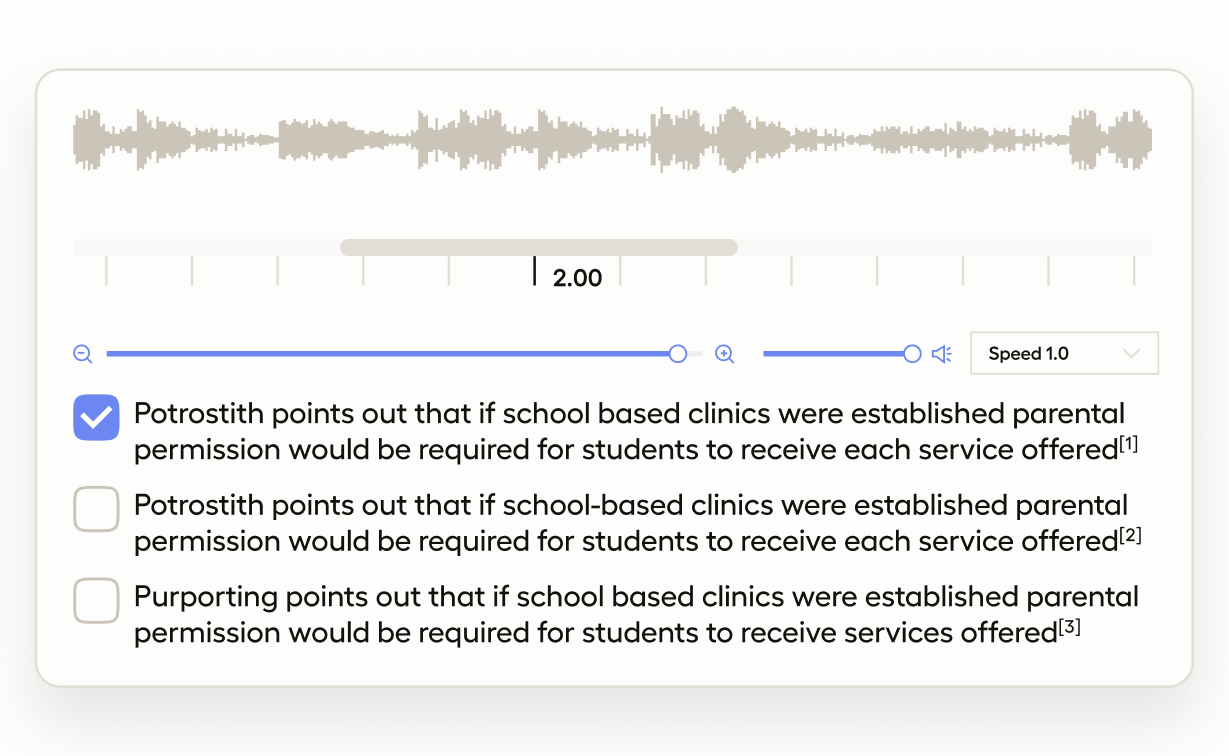ASR Hypotheses Selection example